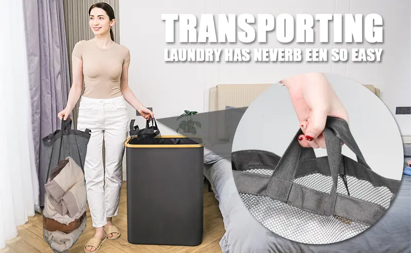 Hampers for Laundry Basket with Lid, 160L Extra Large Laundry Hamper 3 Section Dirty Clothes Hampers for Laundry Divided Laundry Basket Organizer for Bedroom,Laundry Room, Dirty Clothing Hamper, Beige