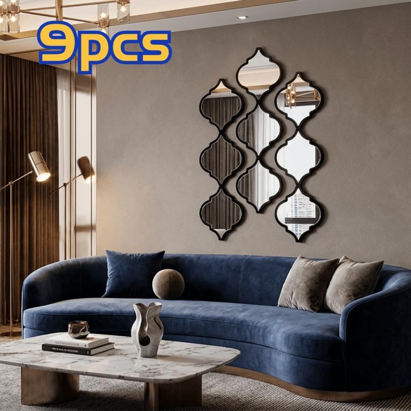 Moroccan Style Art Mirror Set, Classic Design, Wall Mounted Decorative Mirrors for Bathroom Living Room Entryway Home Decoration