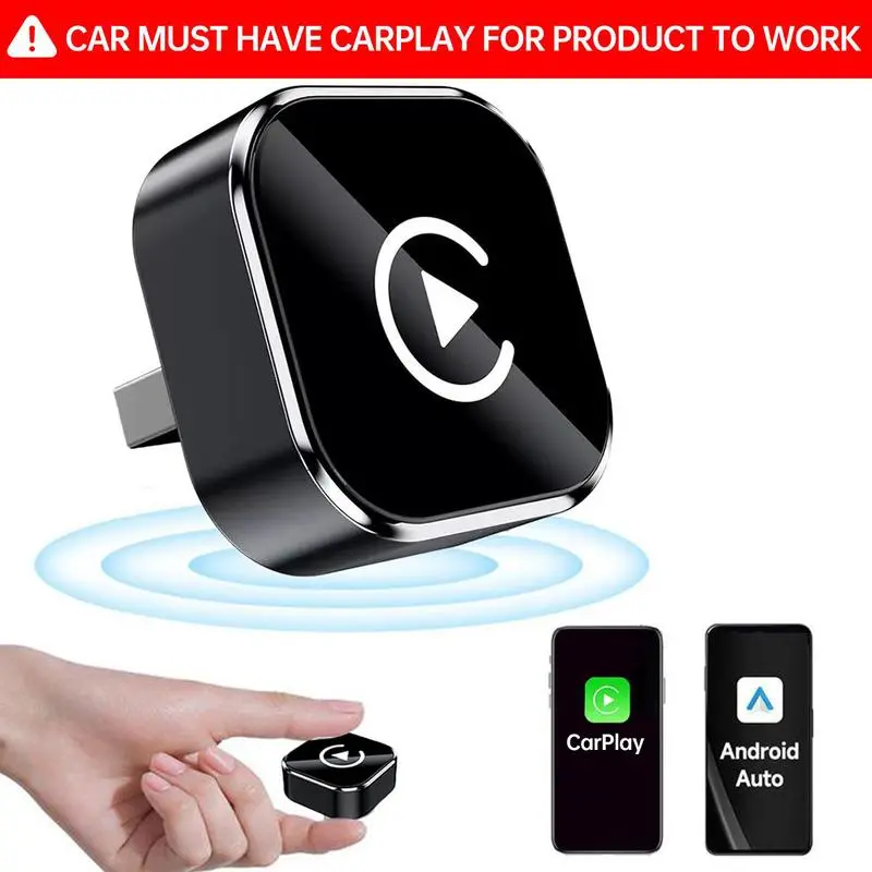 FUALLWIN 2026 New Wireless CarPlay Adapter - iPhone & Android Compatible with Quick connection, Hands-Free Calling Car Gadgets