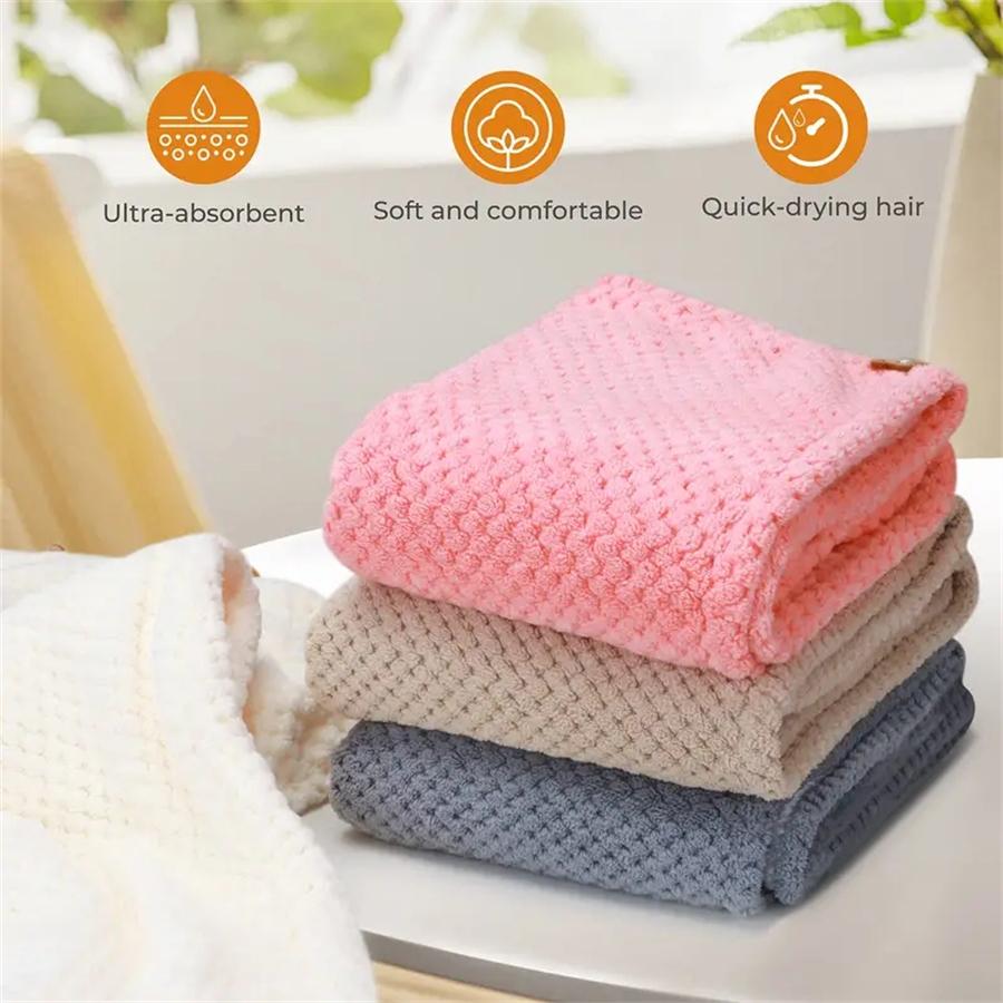 Hair Towel Wrap, Hair Turban Towel, 1 Count Quick Drying Hair Towel Wrap, Soft & Gentle Hair Towel for Curly, Long, Thick Hair with Secure Strap