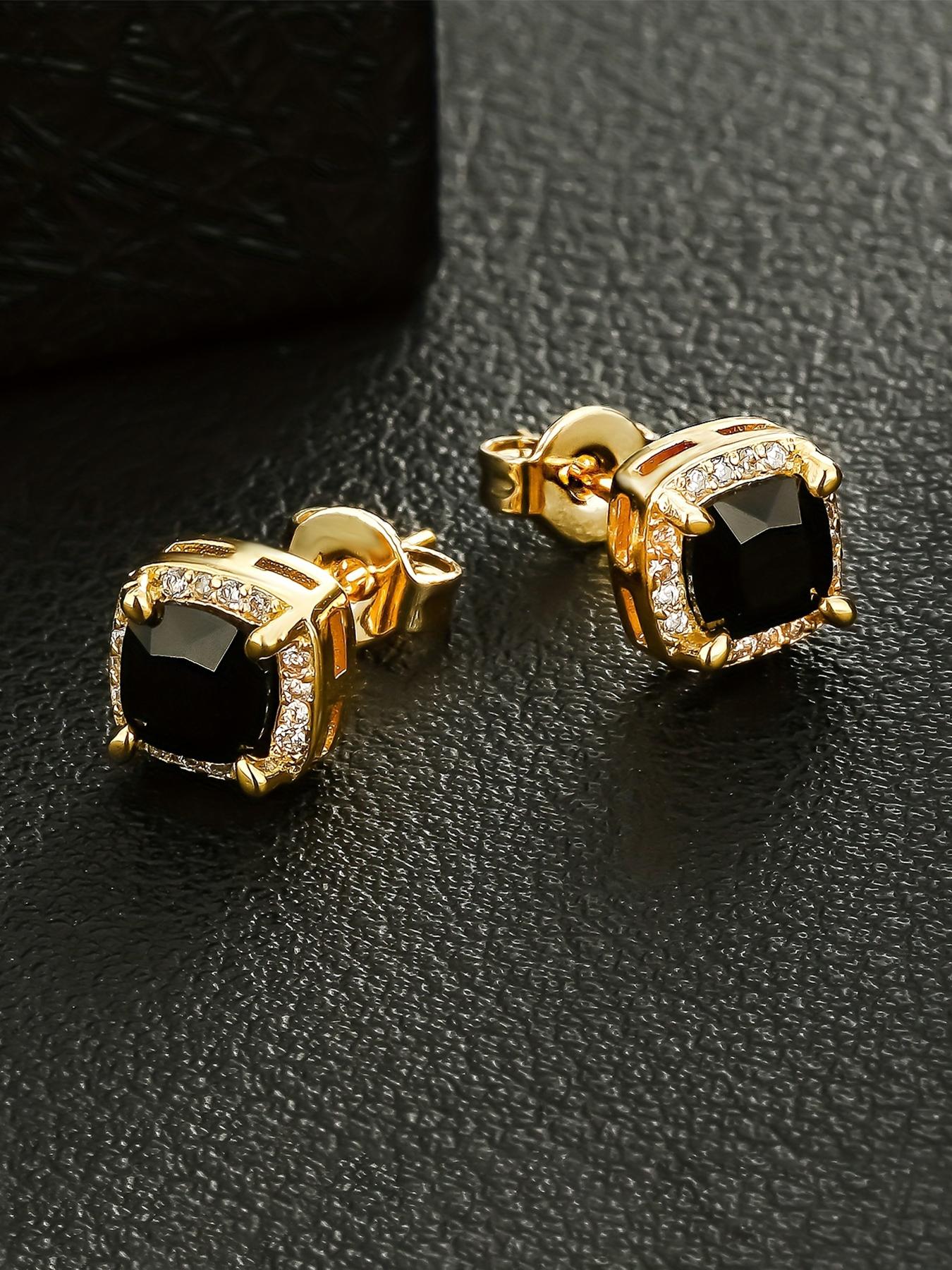 5 pairs of ICED CHICS hip-hop stud sets, four-pronged street dance casual hip-hop style, versatile accessories, cost-effective choice, suitable for both men and women, gifts, parties, dates, Stud Earring Jewelry