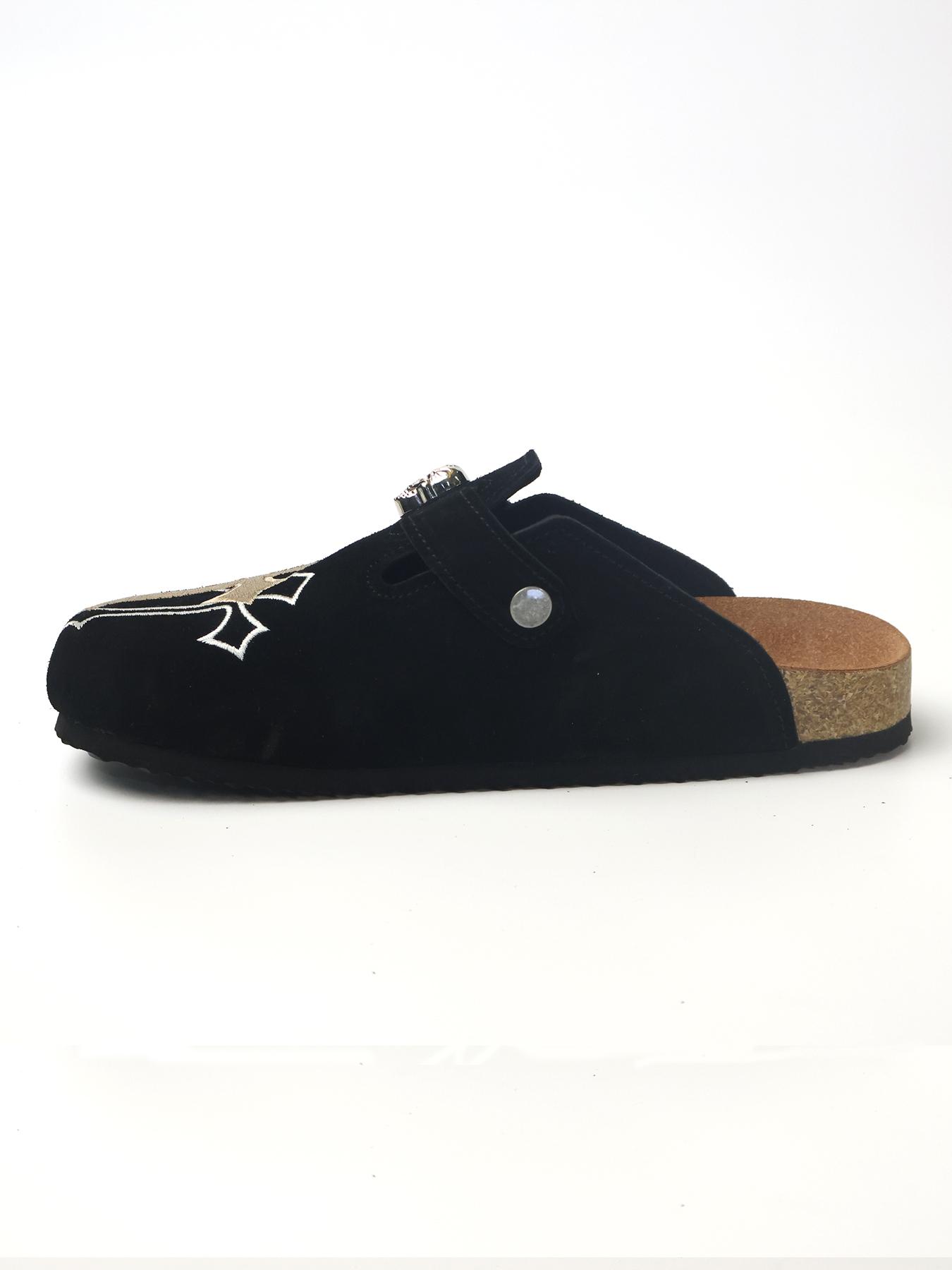 Black & White Cowhide Slip-On Clogs Abby Cowhide Mules Black & White | Handmade Cowhide Shoes  main image 2