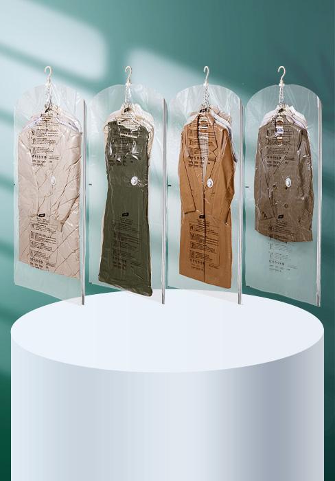 TAILI Hanging Vacuum Storage Bags Space Saver Bags, Set of 4 (2 Long, 2 Short), Clear Vacuum Sealer Bags for Clothing, Suits and Jackets, Closet Organizers and Storage Hangable