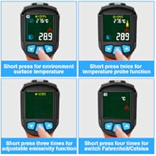 MESTEK Infrared Thermometer Gun, Non Contact Digital Laser Thermometer Temperature Gun with Color LCD for Cooking, Home Repairs, Humidity Measurement, Adjustable Emissivity -58°F to 1472°F(-50~800°C) MESTEK Infrared Thermometer Gun, Non Contact Digital Laser Thermometer Temperature Gun with Color LCD for Cooking, Home Repairs, Humidity Measurement, Adjustable Emissivity -58°F to 1472°F(-50~800°C)