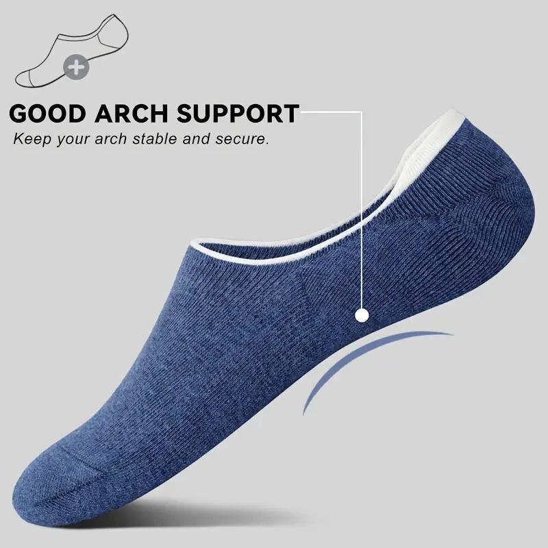 10 Pair Men'S Summer No-Show Socks, Lightweight & Breathable Cotton Blend - Moisture-Wicking, Stay-Up Fit With Non-Slip Grip Solid Color Minimalist No Show Socks 10 Pair Men'S Summer No-Show Socks, Lightweight & Breathable Cotton Blend - Moisture-Wicking, Stay-Up Fit With Non-Slip Grip Solid Color Minimalist No Show Socks