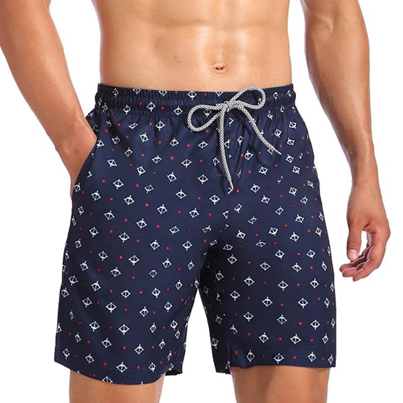 Men's Swim Trunks Hawaiian Bathing Mesh Lining Suit Swimsuits Beach Shorts with Pockets Men's Swim Trunks Hawaiian Bathing Mesh Lining Suit Swimsuits Beach Shorts with Pockets