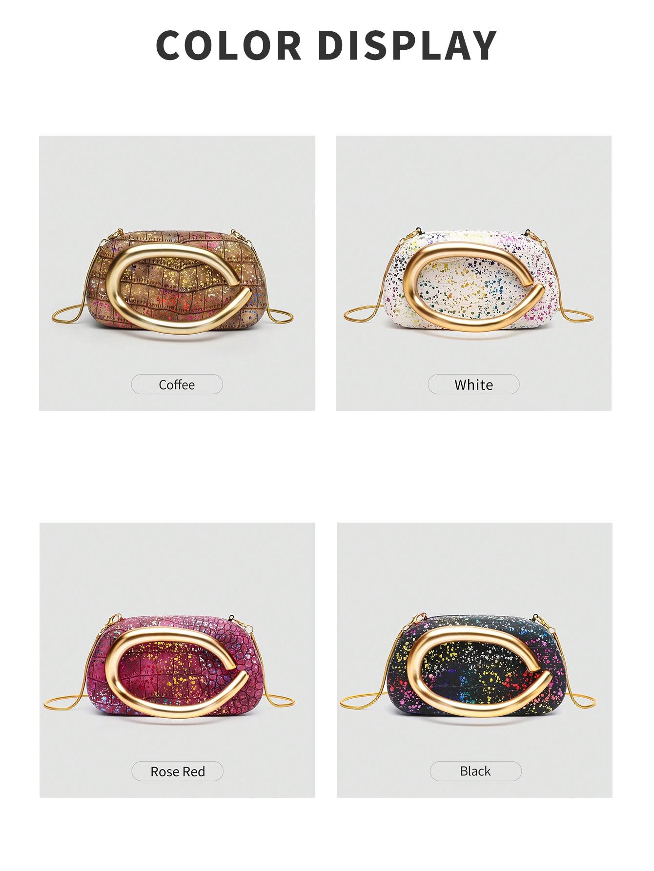 Women's Evening Bag, Crocodile Pattern Handbag, Handheld Bag Purse, Elegant Simple Party Purse, Fashion Accessories for Weddings, Christmas, Birthdays, Ideal Gift