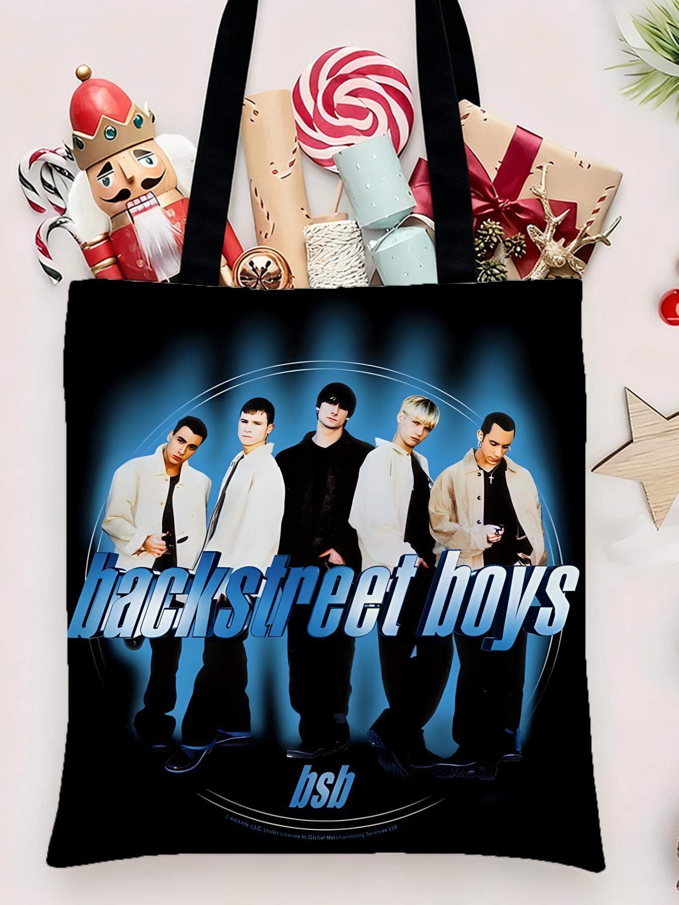 Backstreet Boys band Storage Bags Canvas Shopping Bag Christmas Party Tote Women's Handbag Festive Large Capacity Bag for Outdoor Picnic Party Travel Shopping Anime Crossbody Bags for Boys Girls Students Simple Tote