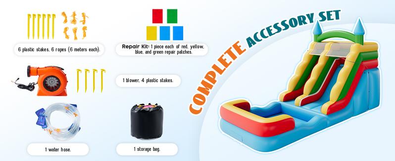 [Ships in Multiple Boxes] Vanacc Bounce House, Inflatable Bouncer with Air Blower, Jumping Castle with Slide, Outdoor Indoor Bouncy Castle with Oxford Fabric for Kids 3-12