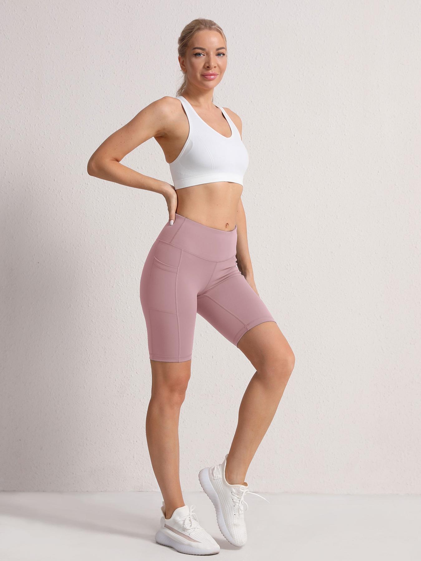 CHRLEISURE 3PCS Biker Shorts for Women High Waist Ultra Soft Womens Workout Shorts with Pocket Opaque Yoga Gym Running Volleyball Short