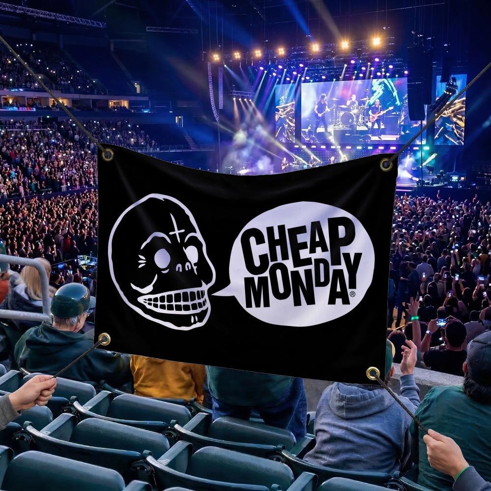C-Cheap Monday BRAND Flags Multi Size Atmosphere Flag, Cheerleading Hand Pulled Banner, Portable Outdoor Event Flag & Wall Decor for Sports, Parties, Home and Room Decoration