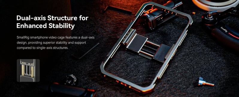 SmallRig Universal Phone Cage, Smartphone Video Rig Kit with Handles, Handheld Filmmaking Vlogging Case Stabilizer for Videomaker, for iPhone for Samsung for Pixel and Other Android Phones for iphone 17 Pro/MAX Selfie Cellphone