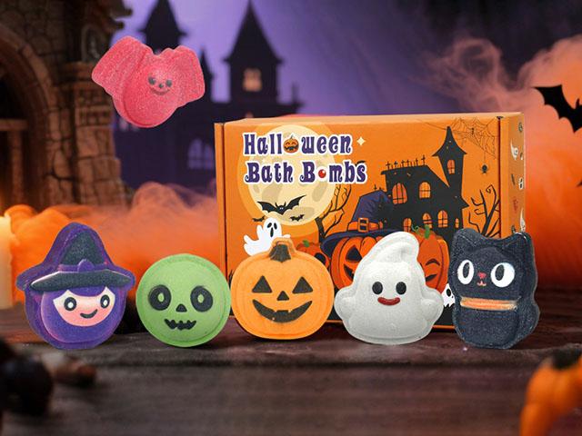 iHave Halloween Bath Bomb Gift Set – 6pcs Spooky & Cute Bath Bomb Kids Gift Box with Witch, Bat, Black Cat, Skull, Ghost & Pumpkin – Fizzy Spa Balls for Fun Bath Time, Relaxing Self-Care, Halloween Bath Bombs for Kids, Party Favors  Unique Holiday Gifts