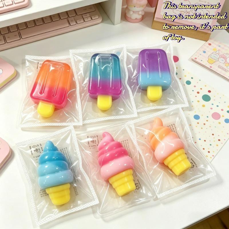 1/2/3pcs！Cone-Shaped Squeeze Toys, Ice Cream Shaped Stress Relievers, Boys And Girls Dress-Up Toys Food, Snack Theme Birthday Party Gift, Unique Present, Soft Toy Slow Rebound Squishy Sensory Toy
