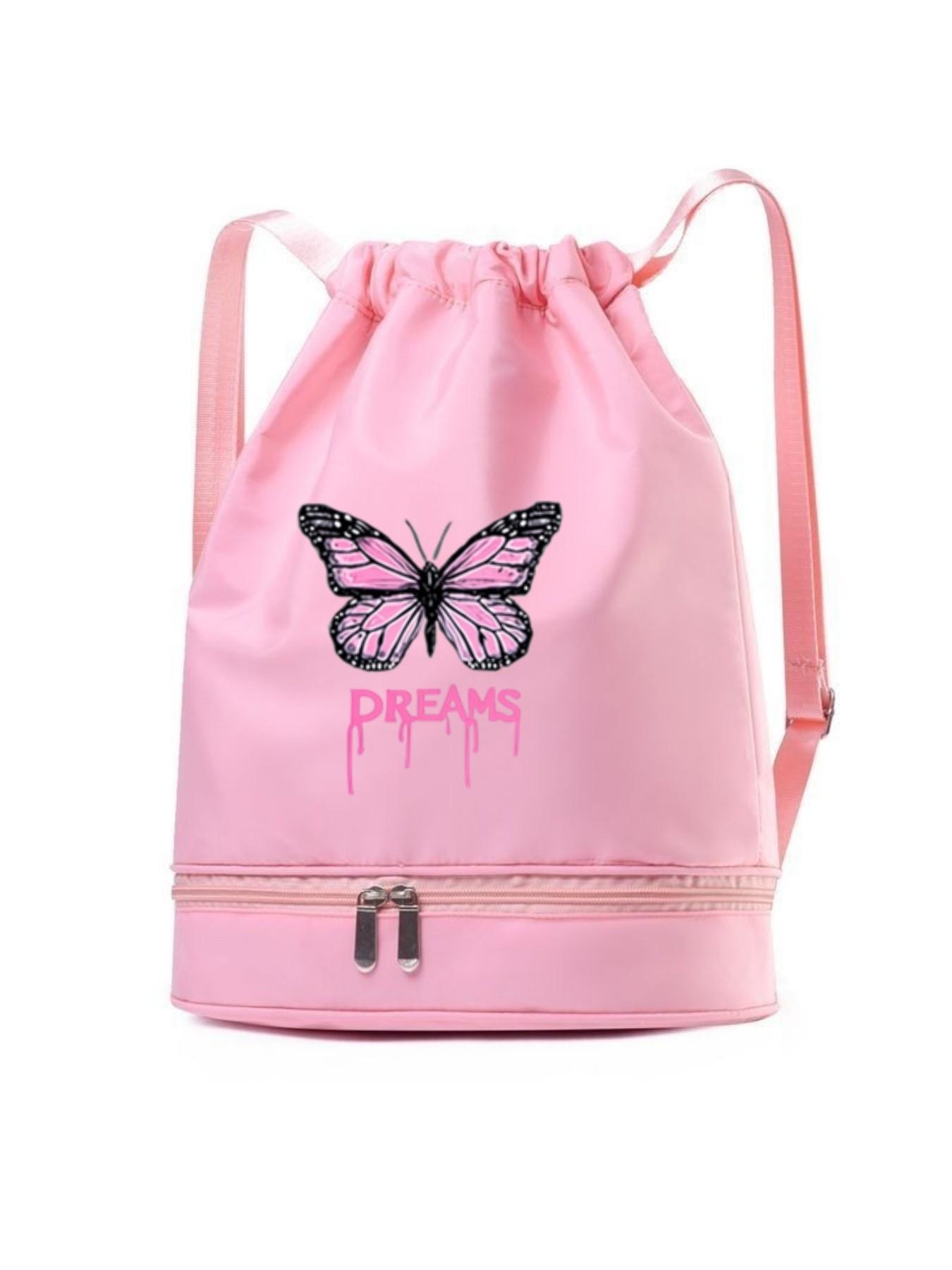 Women's Shoulder Handbag, Ink Drop Letter Butterfly Pattern, Lightweight Durable, Independent Storage Compartment, Multiple Colors Available