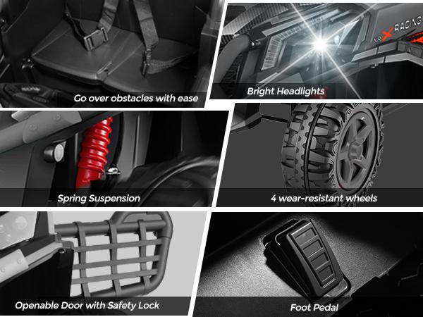 Hikole 24V Kids Ride-On UTV ,2 Seater, Remote Control, 4×200W Motors, Music & Lights,4 Wheels Spring Suspension Rechargeable Car kids stuff for boys Hikole 24V Kids Ride-On UTV ,2 Seater, Remote Control, 4×200W Motors, Music & Lights,4 Wheels Spring Suspension Rechargeable Car kids stuff for boys