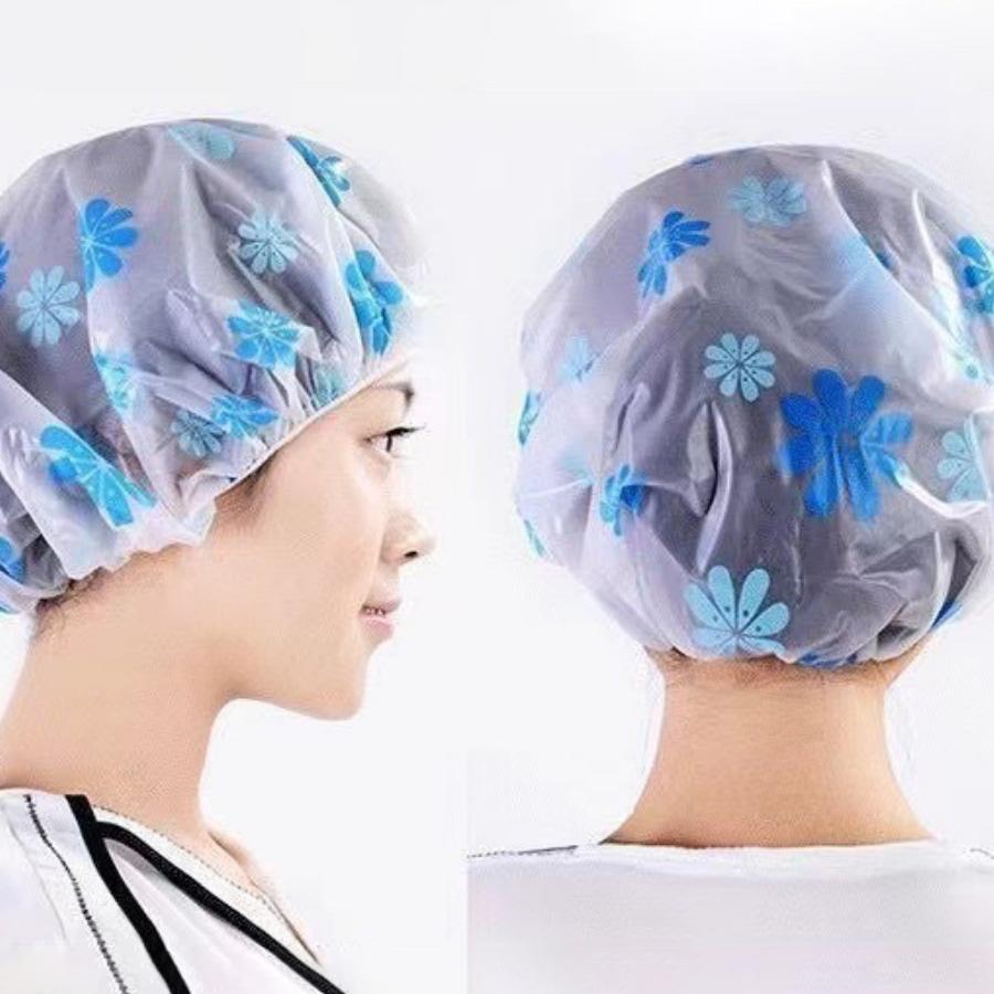 Waterproof Shower Cap, Reusable Kitchen Oil-Proof Hat, Thickened Large One-Time Use Bath Cap, Random Colors Available