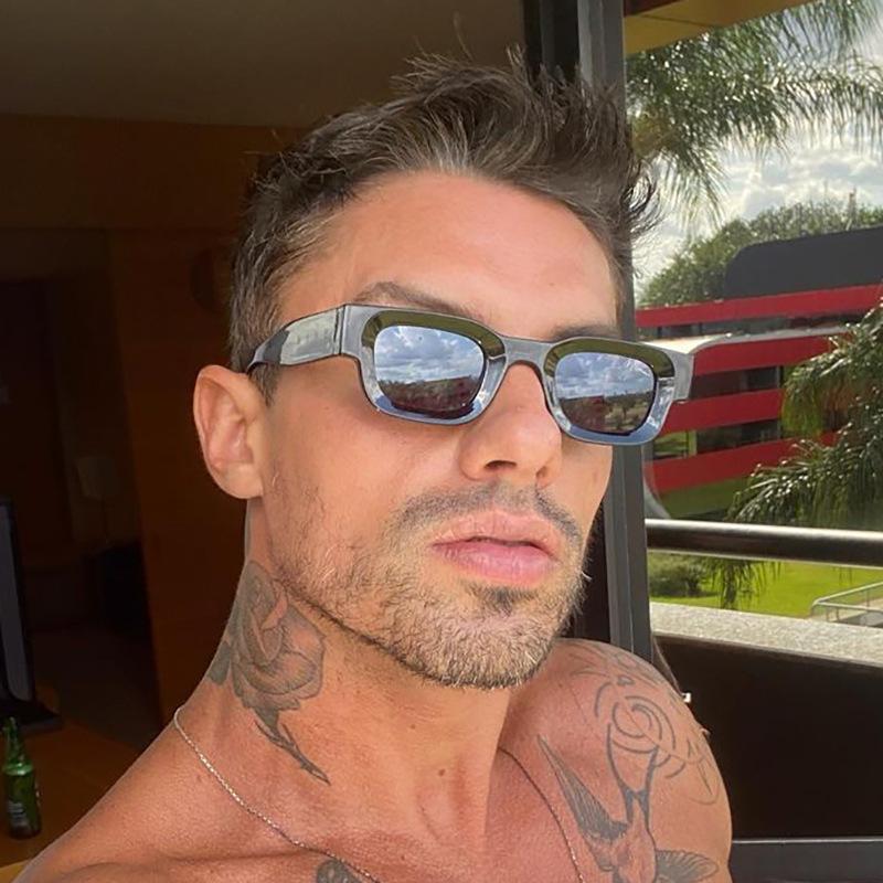 Retro concave sunglasses European and American candy-colored sunglasses men's and women's small frame hip-hop new sunglasses