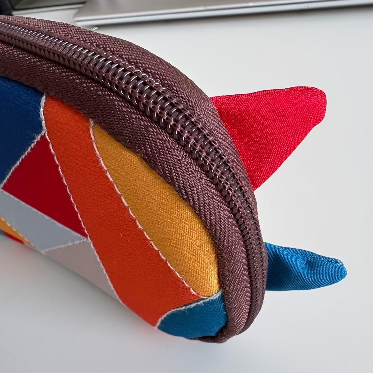 Fun Patchwork Cat Pencil Case, Perfect for Back-To-School Season, Reusable School Supplies Organizer, Ideal Gift for Kids & Students