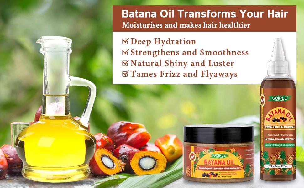 Batana Oil for Hair Growth - Organic Hair Oil for Thicker Hair, Natural Raw Oil for Healthy Hair Care Thickening Boost Repair Haircare Conditioner