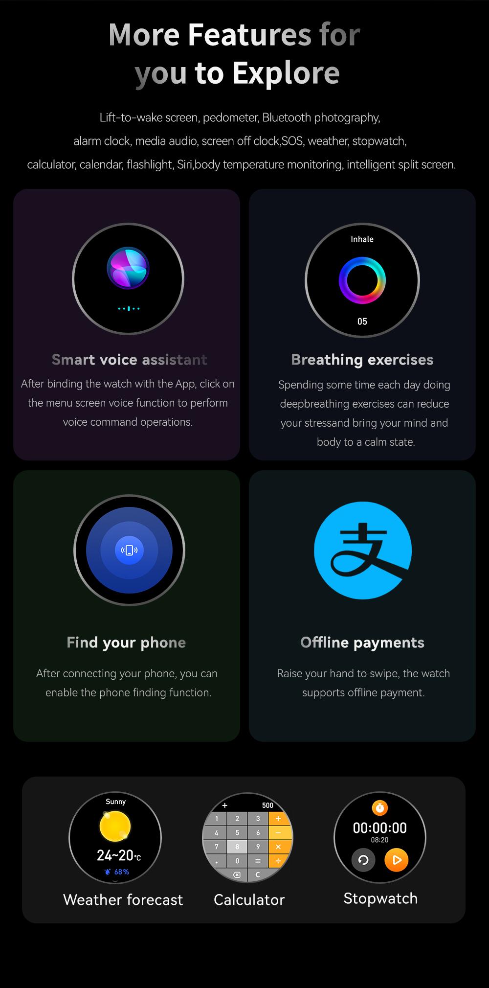 F33 Business Smart Watch with Earbuds 1.43 Inch AMOLED HD Display Bluetooth Calling Health Tracking Long Battery Life