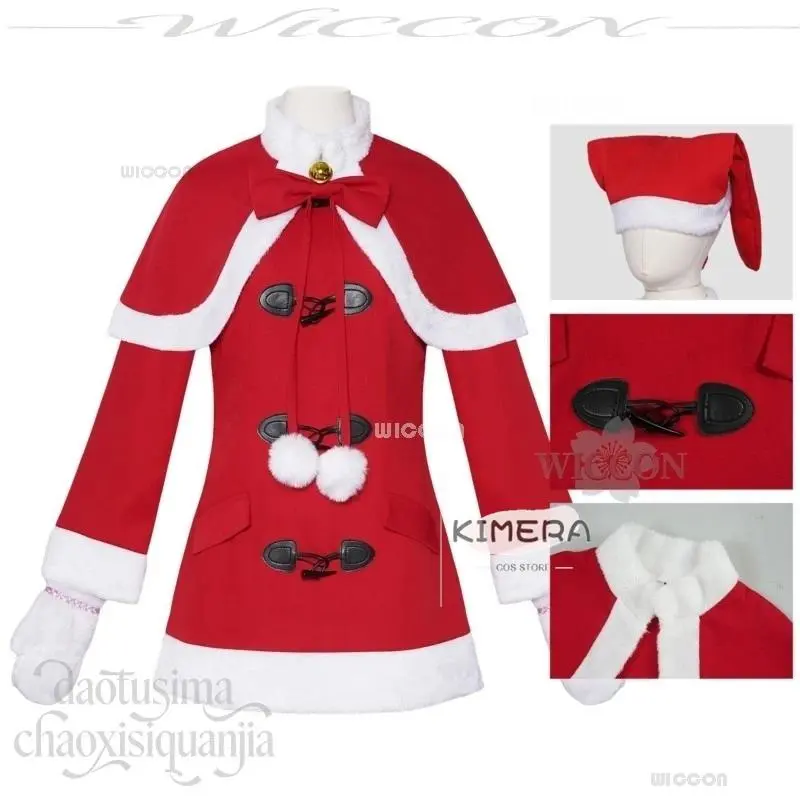 Anime Adults 2025 Christmas Party Cosplay Asusuka sexy costumes Sweet Lolita Red Furry Dress Coat Accessories