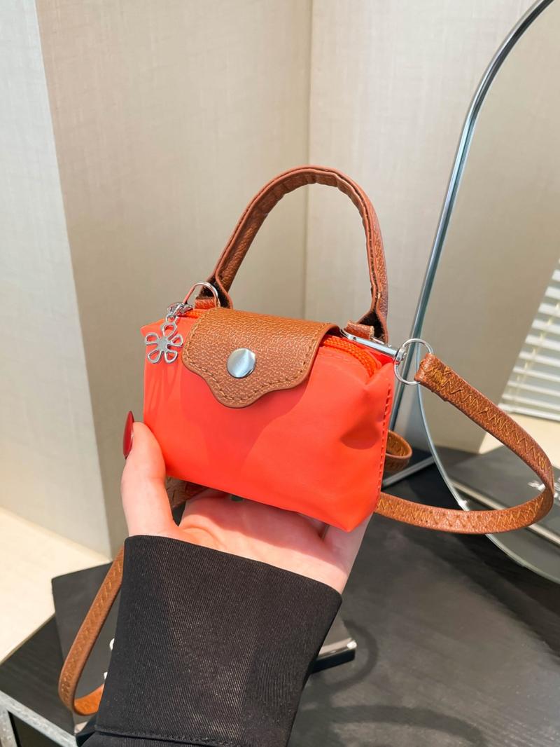 Women's Mini Crossbody Bag with Detachable Shoulder Strap, Zipper Closure, Decorative Purse, Flap Crossbody Purse, Christmas Gift for Young Girls