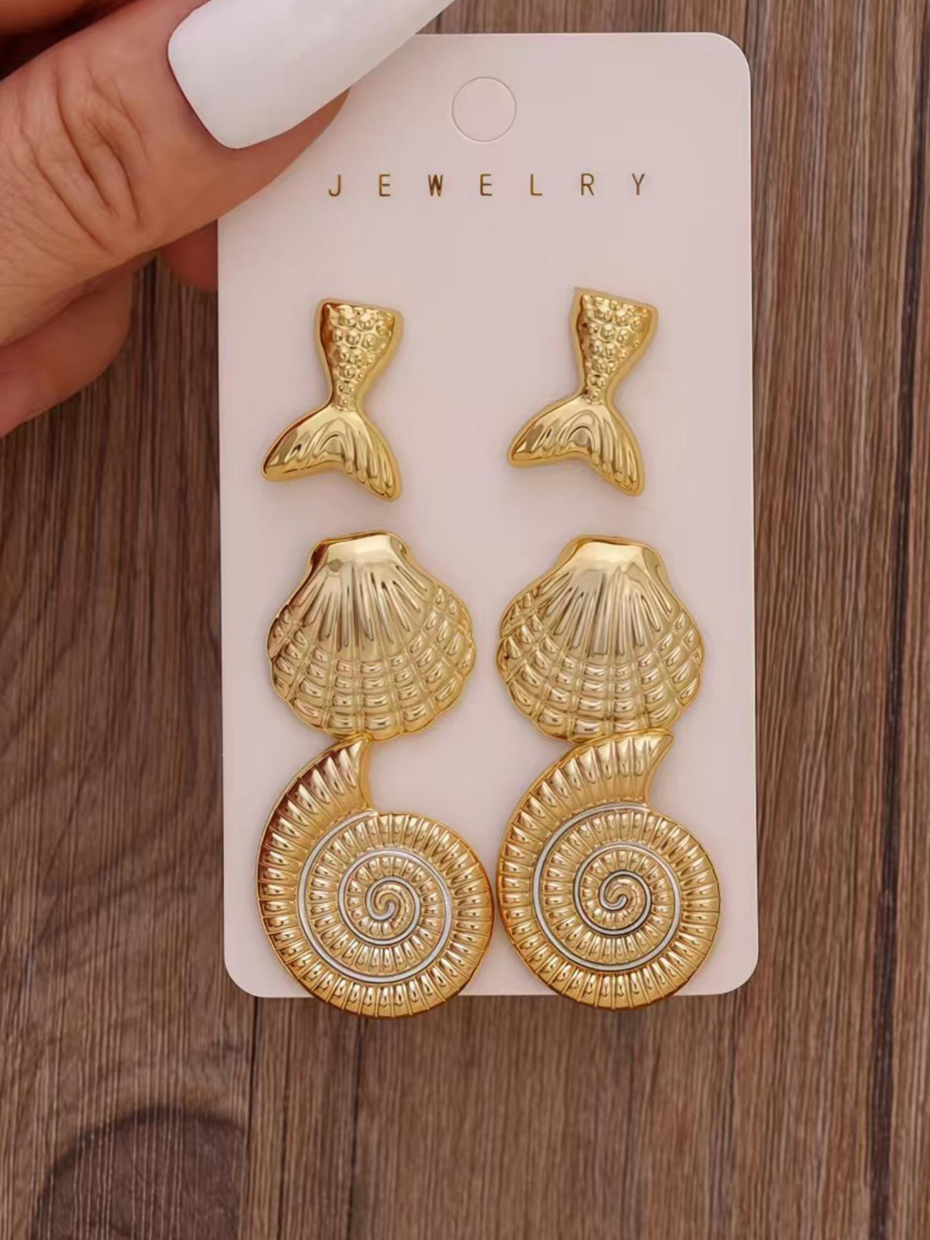 Summer Geometric Earrings Set, Fashion Ear Studs, Elegant and Stylish, Perfect for All Seasons, Versatile Jewelry for Any