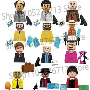 6Pcs/Sets Breaking Bad TV Building Blocks Heisenberg Jesse Pinkman Walter White Lalo Salamanca Bricks Toys For Children