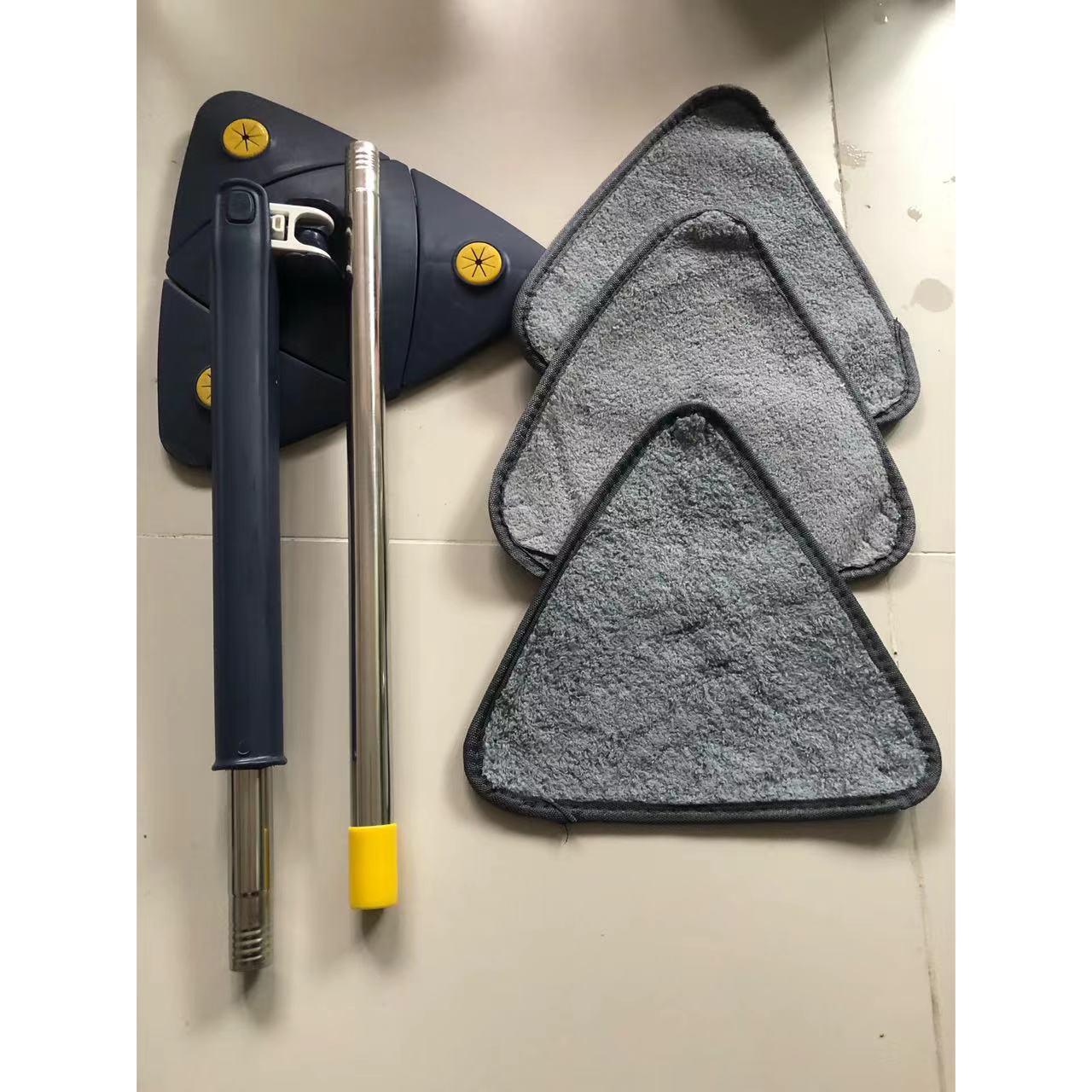 Triangle Mop Set, Triangle Mop Heads, 360 Degree Rotating Adjustable Cleaning Mop, Suitable for Bathtub Tile Floor Wall Glass Cleaning, Home Use