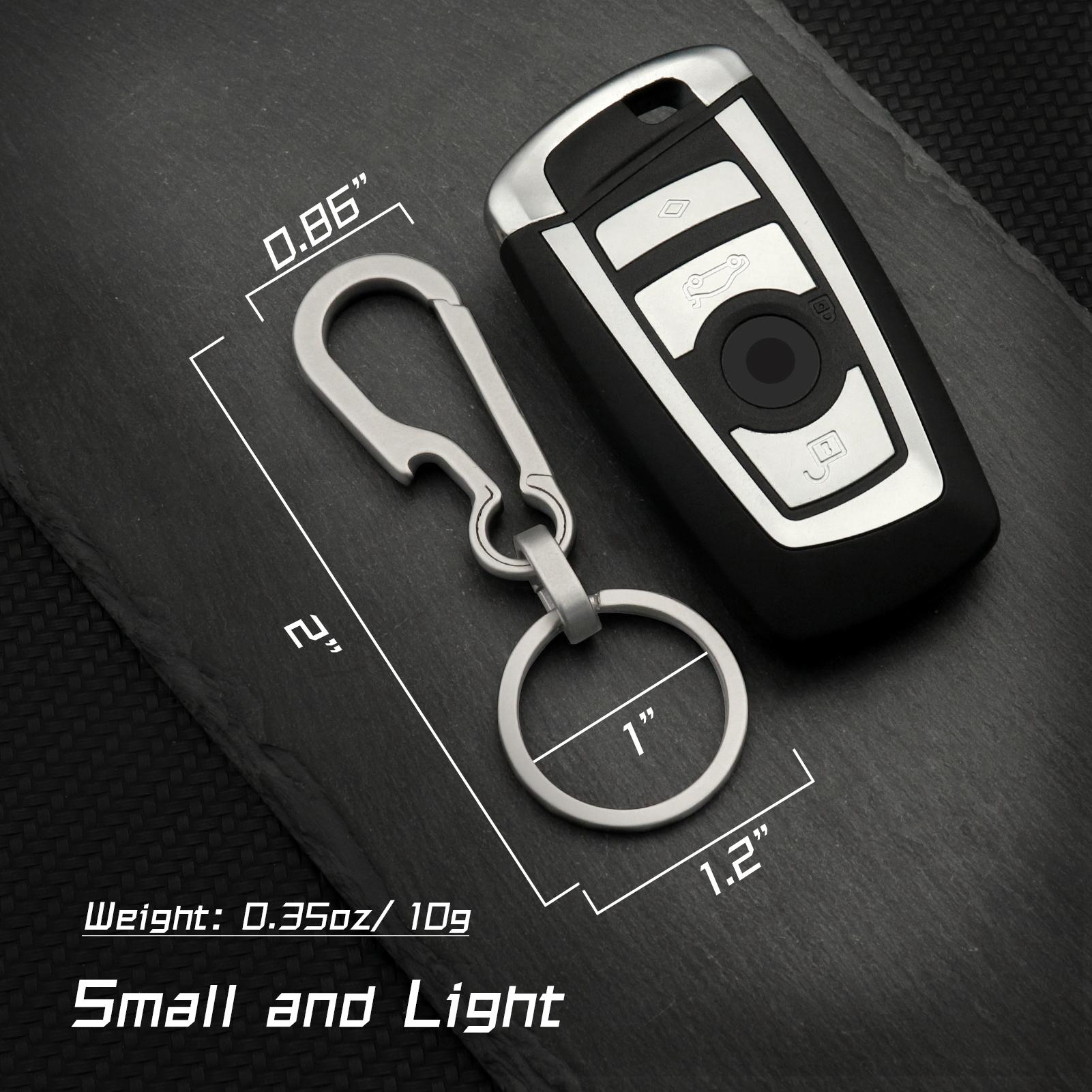 PJYTAC Titanium Keychain Carabiner for Keys Titanium Key Clip Key Rings Heavy Duty Split Keyrings Titanium