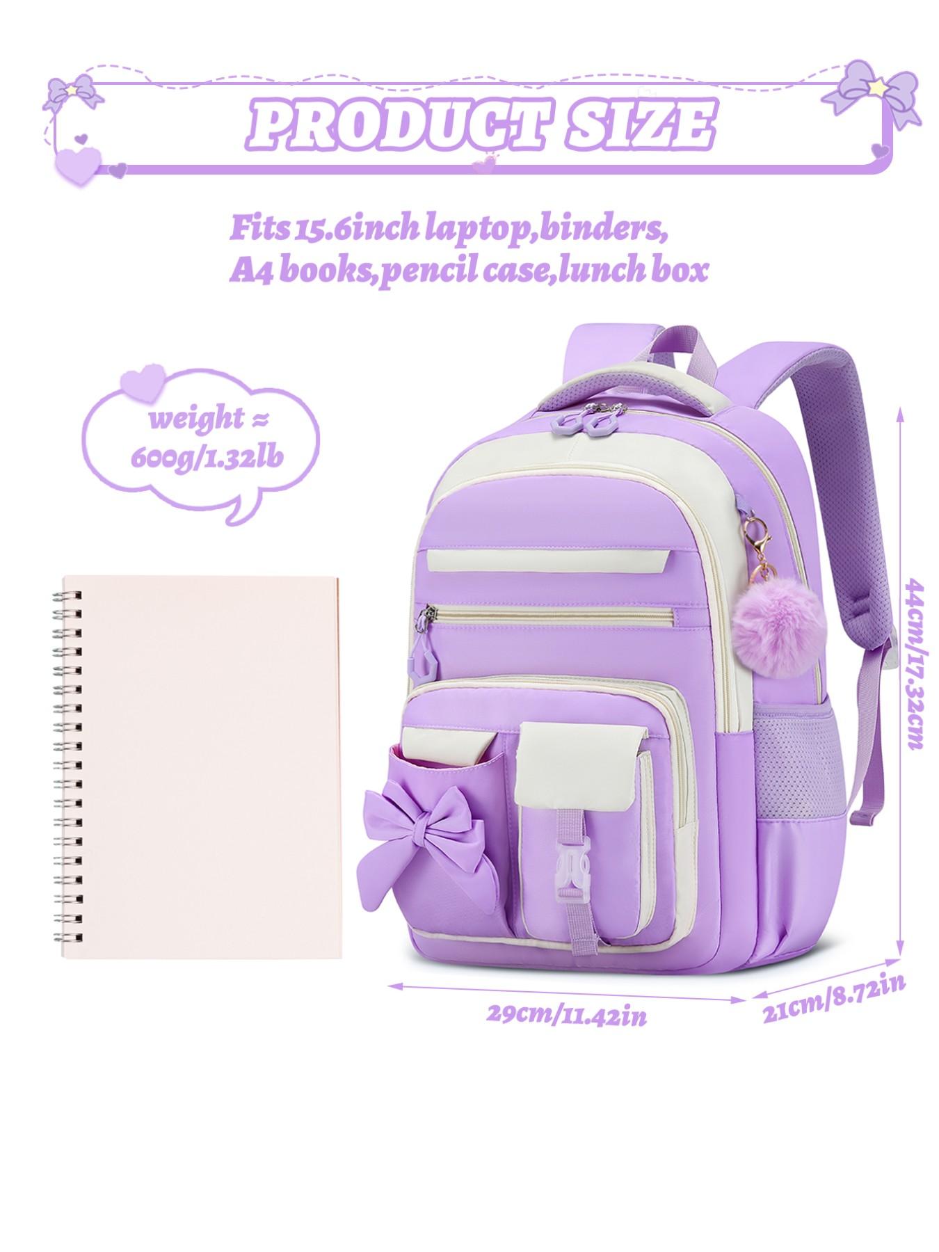 Butterfly Knot Women's Casual Backpack, Lightweight Large Capacity School Bag, Ideal for Back-To-School, Travel, and Daily Use