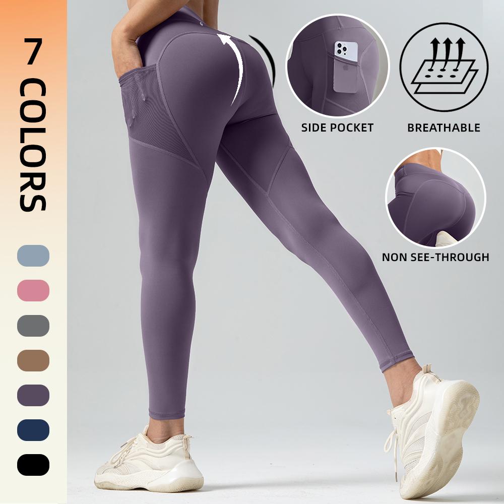 Women's High Waist Solid Side Pocket Shaping Training Leggings.,Air-Butter 3.0 Fabric,Tummy Control,High Stretch UltraSculpt Leggings,  Butt Lifting Yoga Legging,Spring Outfits 2025