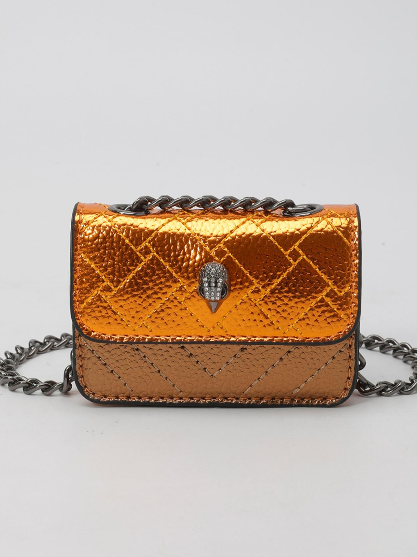 Mini Crossbody Chain Bag, Small Shoulder Bag with Magnetic Letter Flap, Elegant Chain Strap, Multi-Color Options, Casual Style, All Seasons Use