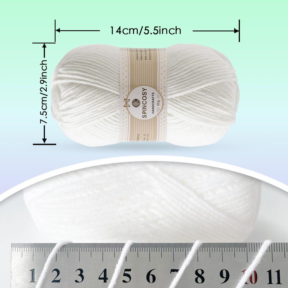 2-Pack 4-Strand Acrylic Yarn, Soft and Skin-Friendly, Ideal for Crocheting Clothes, Dolls, Bags, and Various Handicrafts