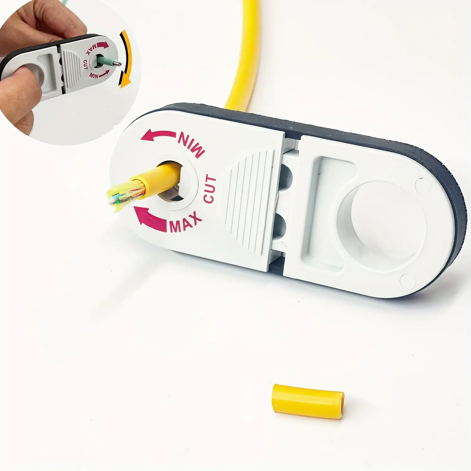 [PMMJ Professional Cable Stripper] PMMJ Professional Network Cable Stripper Tool | Adjustable Blade for Cat5E, Cat6, Cat6A, Cat7, Cat8 | Efficient UTP, STP, SFTP Coaxial Cable Stripping, Cutting & Crimping, Durable Metal, White, Wire Stripper Tool