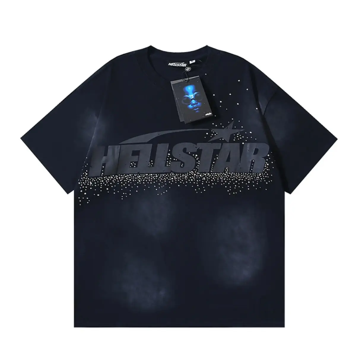 Hellstar Records Cracked Earth Graphic Short Sleeve T-Shirt 100% Double-Yarn Heavy Cotton Oversized Drop Shoulder His and Hers Alternative Y2K Vintage Distressed Streetwear Crewneck Top