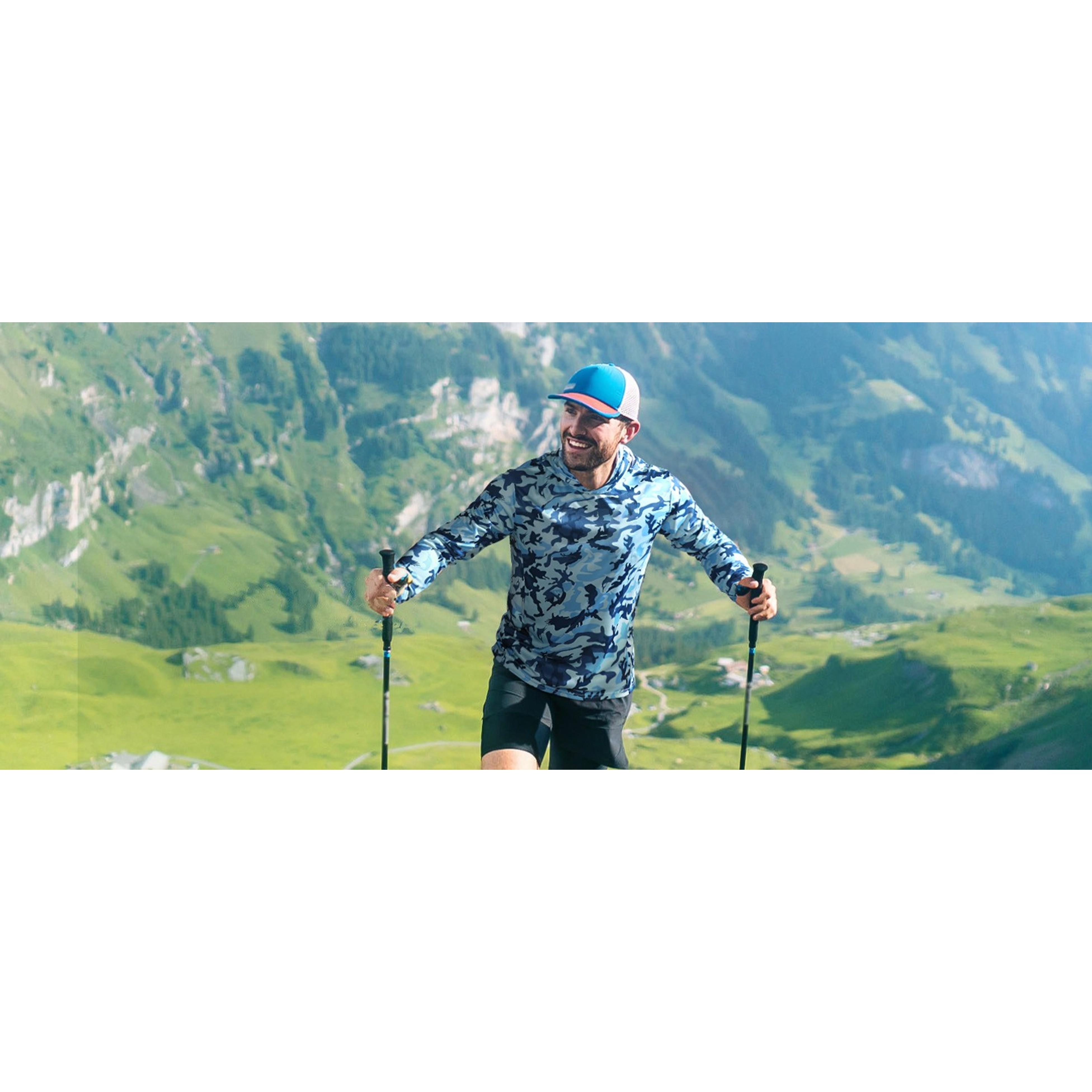 Men's UPF 50+ Hooded Long Sleeve Fishing Shirt, Lightweight Camo Sun Protection Hiking Hunting ShirtGift