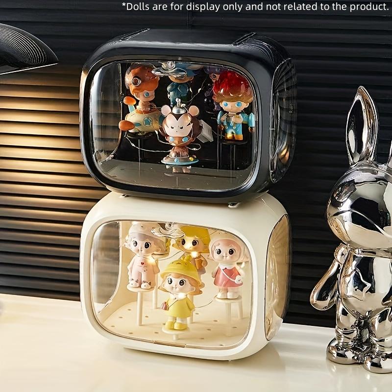 [Transparent display box] Stackable doll display box | Storage box for storing dolls, multi-level miniature scene organizer