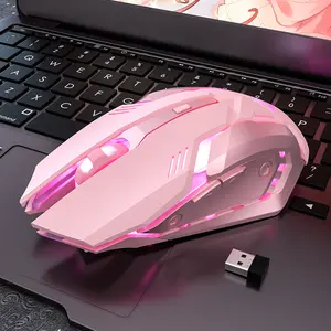 Gaming Mute Wireless Mouse Cute RGB Gamer 6 Buttons Mice Optical Office Computer Mouse For Desktop Laptop Ergonomic Game Mouse