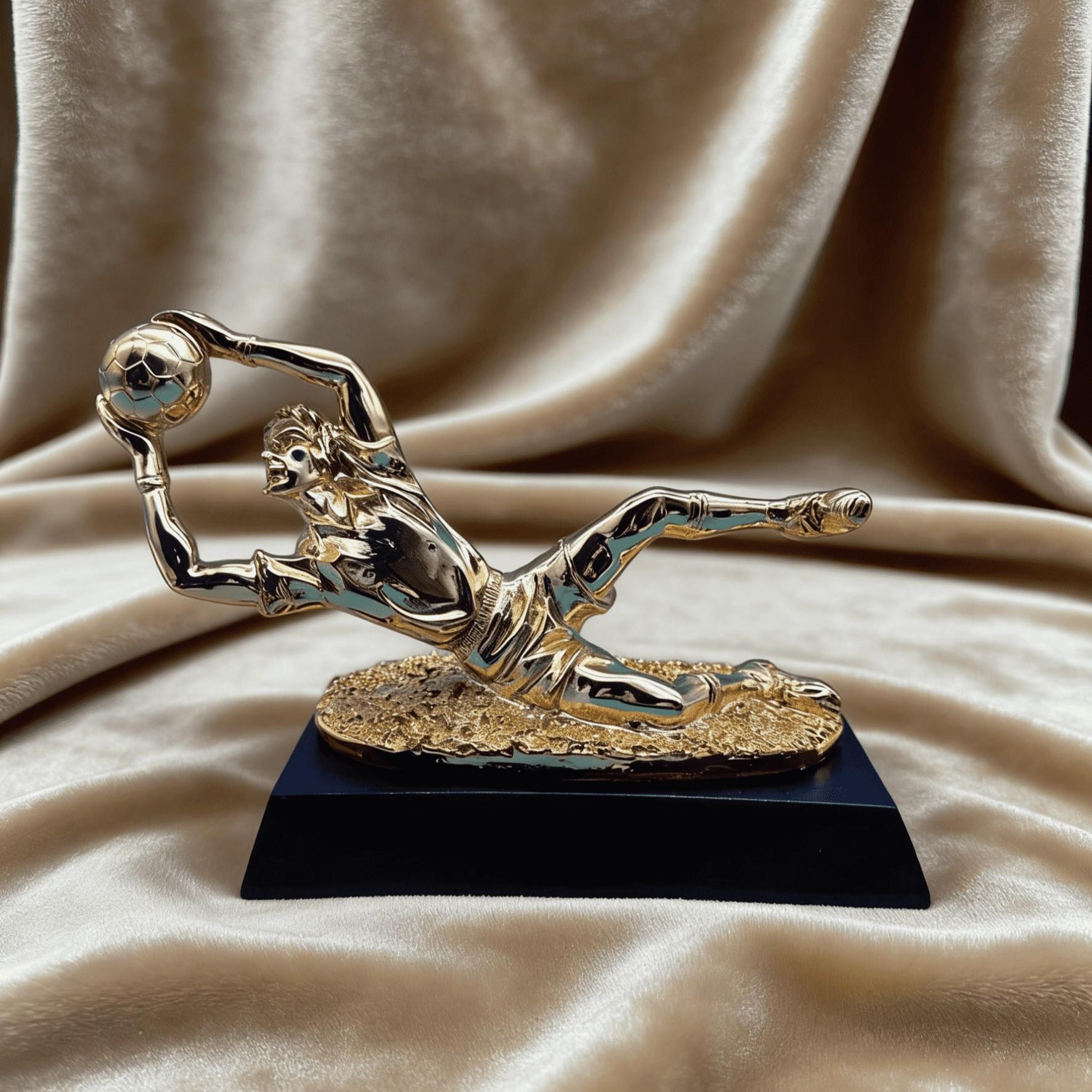 Best Goalkeeper Trophy Model, Football League Award, Fan Memorial Souvenir, Collector's Item, Not Plated with Precious Metal