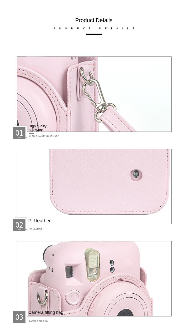For Instax Mini 12 Camera Case PU Leather Soft Protective Case Trave Bag for Fujifilm Film Camera Bag with Shoulder Strap