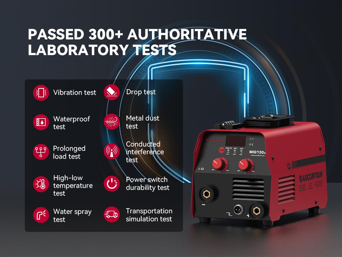 ARCCAPTAIN 135Amp 110V Flux Core MIG Welder, MIG130 Fit Gasless MIG/Lift TIG/Stick 3-in-1 Welding Machine, Digital Display DC IGBT Synergic Control Portable welder machine 110V ARCCAPTAIN 135Amp 110V Flux Core MIG Welder, MIG130 Fit Gasless MIG/Lift TIG/Stick 3-in-1 Welding Machine, Digital Display DC IGBT Synergic Control Portable welder machine 110V