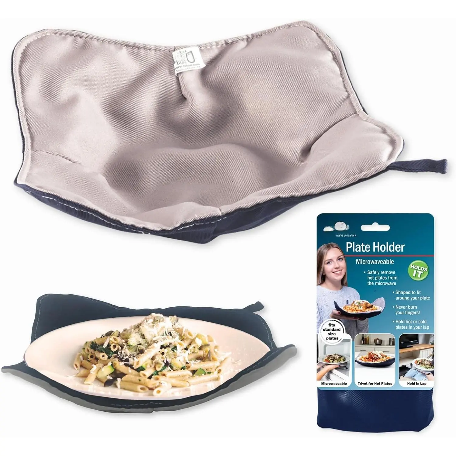 Microwave Plate Holder Cozy Heat Resistant Microwave Safe Plate | Surface Protector, Leftovers, Reheated Meals, Safely Remove Hot Plates from the, Microwave and Washing Machine Safe,  Ages