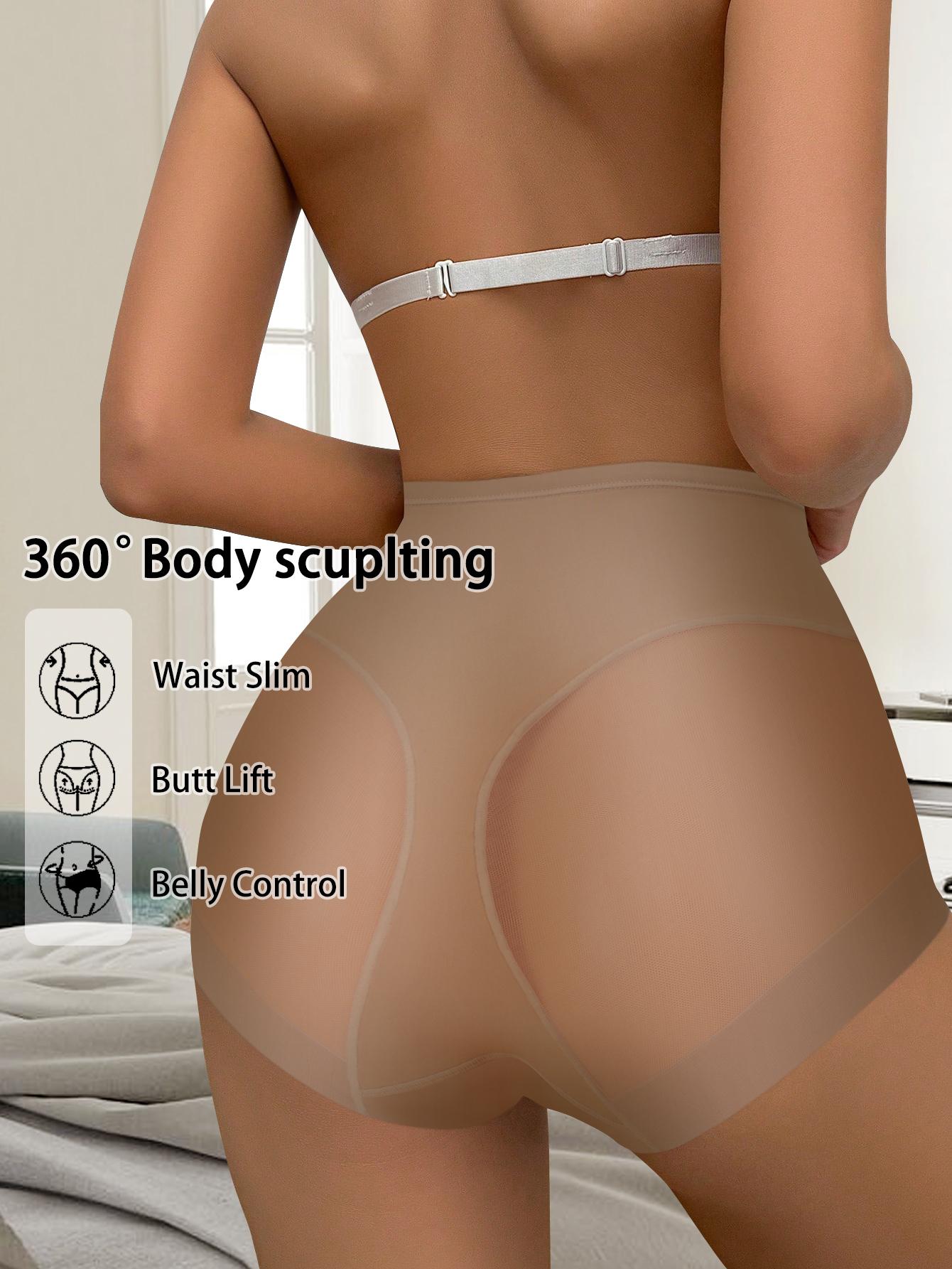 QUASTI 6 Pieces Mid-Rise Sexy Mesh Splicing Contrast Women's ,Breathable Basic Smooth Ice Silk Soft Comfortable Panties, Seamless Lightweight Hip Lifting Elastic Ladies Briefs,Fashionable and Elegant Womenswear Underwear,S-XXL SpringStatements