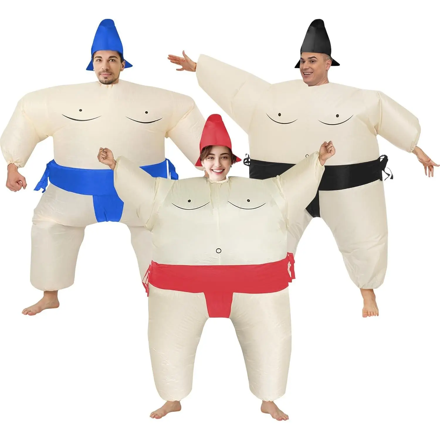 3 Pack Inflatable Sumo Wrestler Costume Blow Up Suit for Adults Halloween Holiday Birthday Party Cosplay(Gift)