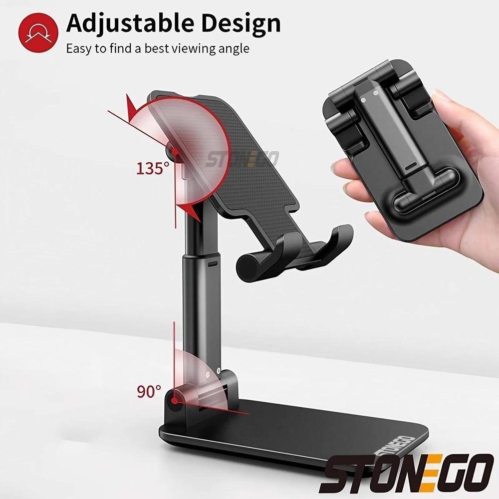 Adjustable Phone Tablet Mount Stand for Desk & Bed, Foldable Multi-Angle Holder with Stable Support for Viewing, Reading, Working. Portable & Space-Saving, Fits Various Devices, Ideal for Home & Office Use