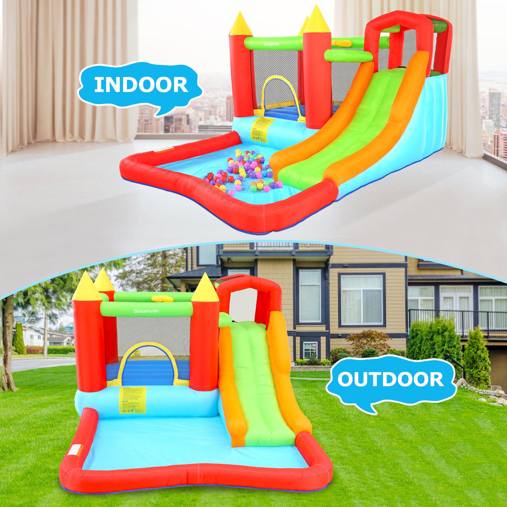 AKEYDIY Bounce House, Inflatable Bounce Castle with Blower for Kids 3-10,Outdoor Indoor Bouncy House Water Park for Backyard with Slide, Climbing Wall, Ball Pit, Jumping Area (146" x 103" x 73"),dealsforyoudays