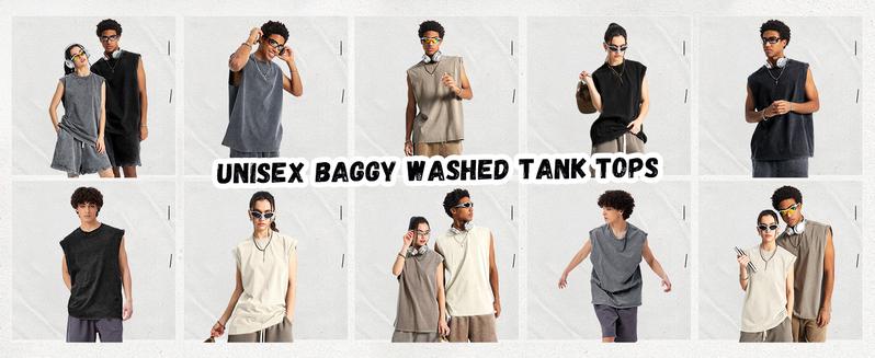 Arssm 3-Pack Acid Wash Tank Tops – Unisex Sleeveless Cotton Muscle Tee & Cut-Off Loose Fit Vintage Streetwear for Summer Layering & Casual Outfits