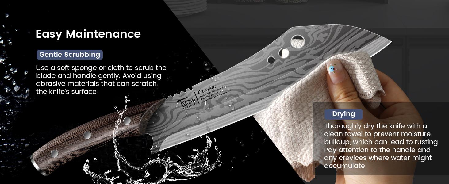 【TikTokShopSpringGlowUp】 SYOKAMI Butcher Knife, 10 Inch Meat Cleaver Chef Knife with Herb Stripper, Japanese Style High Carbon Steel Kitchen Knife for Chopping & Slicing, Damascus Pattern Full Tang Wood Handle, Christmas Mother's Day Gift 【TikTokShopSpringGlowUp】 SYOKAMI Butcher Knife, 10 Inch Meat Cleaver Chef Knife with Herb Stripper, Japanese Style High Carbon Steel Kitchen Knife for Chopping & Slicing, Damascus Pattern Full Tang Wood Handle, Christmas Mother's Day Gift
